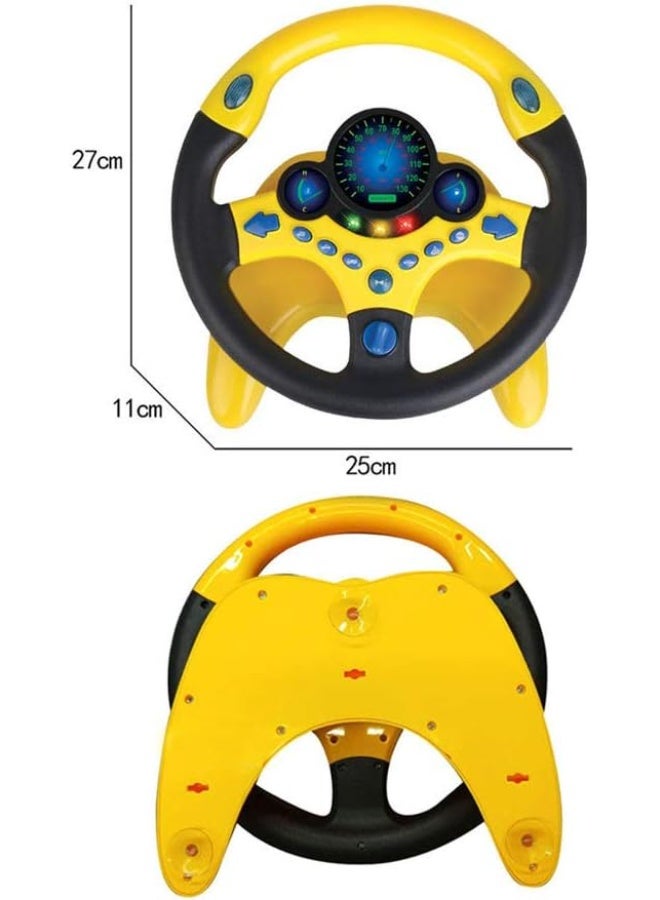 لعبة عجلة قيادة كهربائية لمحاكاة التعليم المبكر للاطفال متعددة الوظائف السيارة عالية المحاكاة مع الموسيقى والضوء القيادة التظاهرية للاولاد والبنات - Image 2